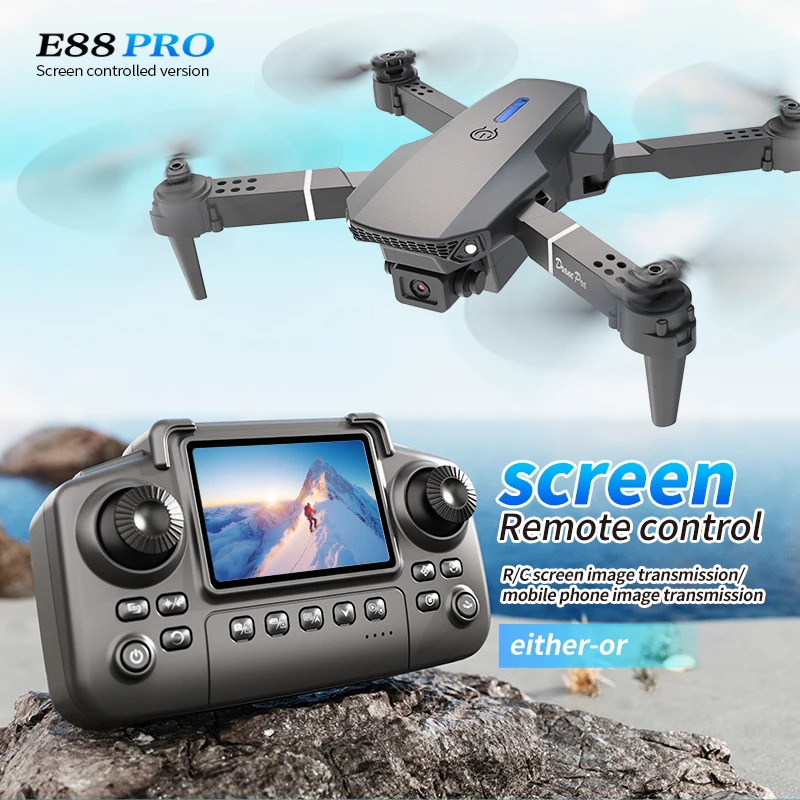 Rc Hobby Helicopter - Professionelle E88 PRO Drohne mit Bildschirm,