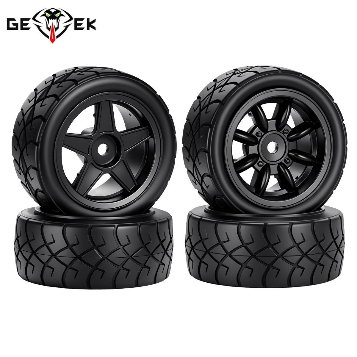 Wheel Rim Rc - 57-mm-Gummireifen mit Kunststofffelgen und 12-mm-Sechskant für