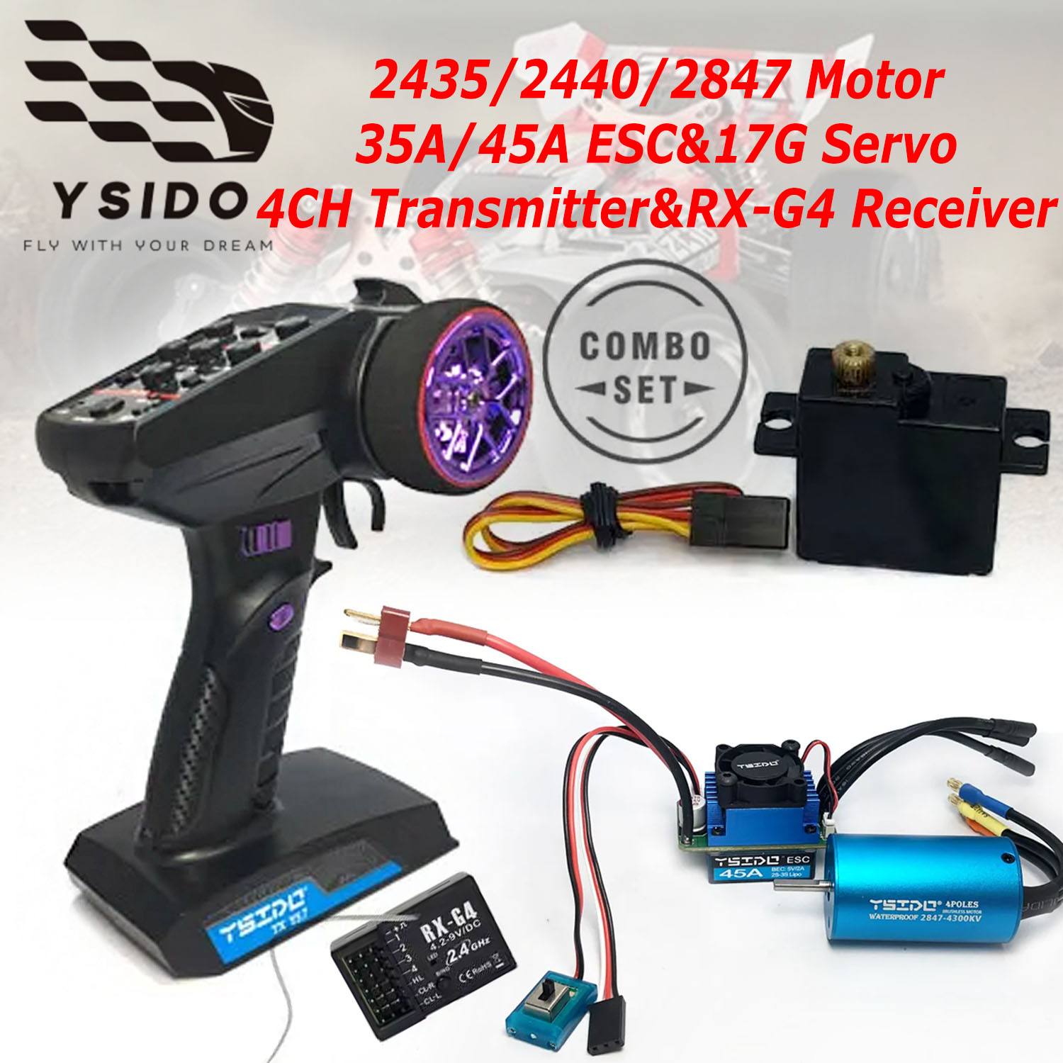 Rc Remo Hobby - YSIDO Brushless Combo Upgrade-Kit Motor ESC