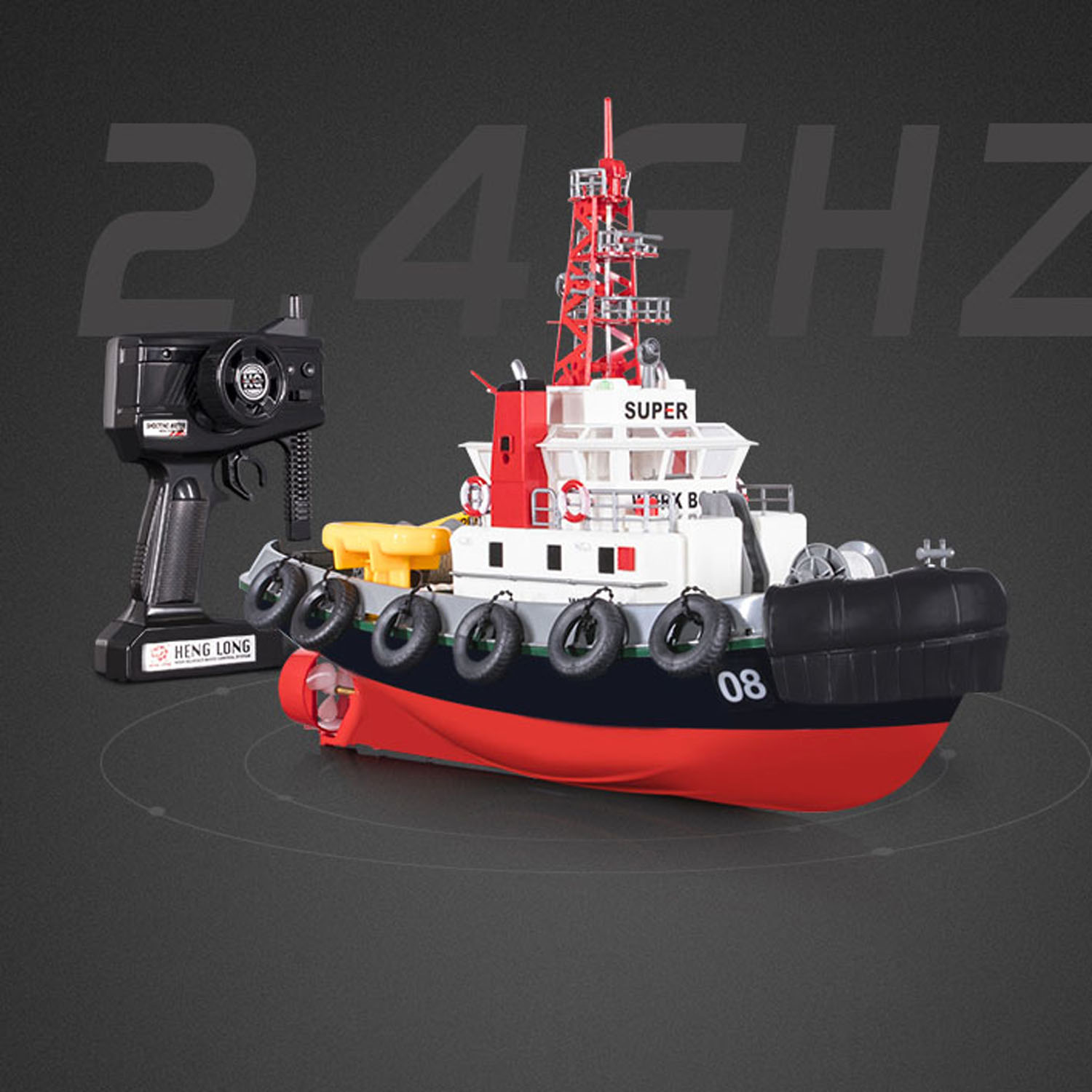 Rc Hobby Grade Boat - Heng Long Neues 2,4-G-RC-Boot mit Feuerbekämpfung,