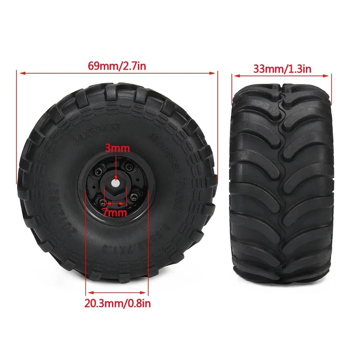 4 Stück Monster Truck Reifen m – Wheel Rim Rc Bewertung und Preis