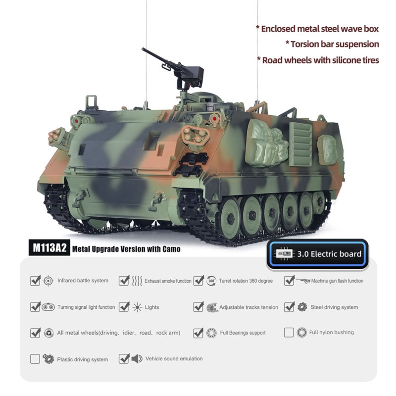 1/16 RC Panzer M2412-C M113A2  – Rc Hobby Tank Bewertung und Preis